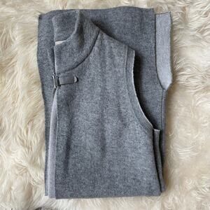 Rare A.IDA L Wool Blend Sweater Vest | Gray Knit Italy Made Toggle Closure, $178